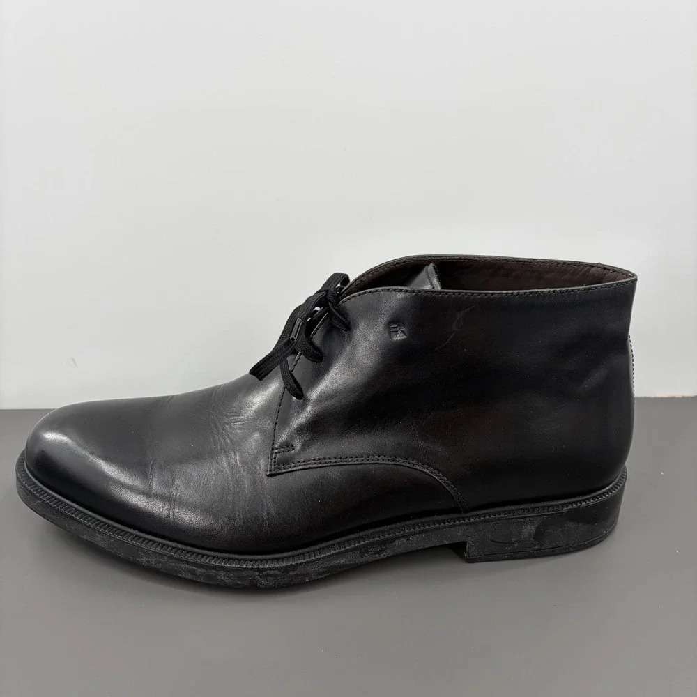 Fratelli Rossetti Mens Black Leather Chukka Ankle Boots Lace-Up Made In Italy 9M